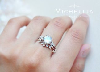 Luxury Jewelry 2017/2018 : Vintage Moonstone Floral Engagement Ring in by MichelliaDesigns…