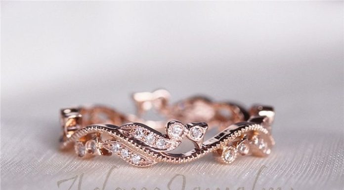 Luxury Jewelry 2017/2018 : Fancy Solid 14K Rose Gold Wedding Band Full by AdamJewelry on Etsy, $299.00…
