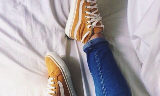 Best Baskets & Sneakers 2017/2018 : Vans Sk-8 High Top yellow mustard. – SNEAKERS & BREAKFAST