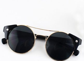 Best Summer Accessories 2017/2018 : Black Lenses Gold Round Sunglasses…