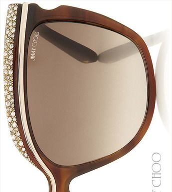 Best Summer Accessories 2017/2018 : Emmy DE * Jimmy Choo 'Shophia' Crystal Adorned Havana Framed Sunglasses …