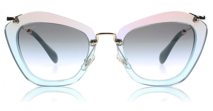 Best Summer Accessories 2017/2018 : Miu Miu 10NS Noir Lunettes-De-Soleil : 10NS Noir Glitter Turquoise 10NS : FR