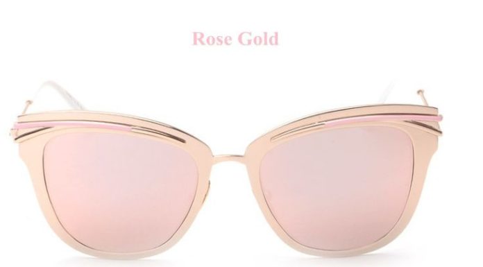 Best Summer Accessories 2017/2018 : Rose Gold Retro Alloy Cat Eye Sunglasses