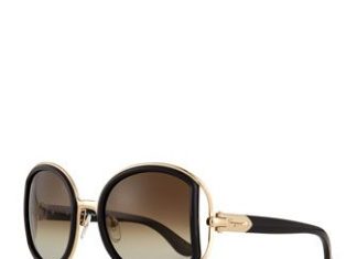 Best Summer Accessories 2017/2018 : Round Sunglasses with Buckle Detail, Black