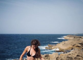 Best Swimsuits 2017/2018 : Maggie Pate on Instagram: “Balancing act on the violently sharp rocks. Side note gotta do something about my tanlines. Suit from @hackwithdesign. Photo by @todagram”