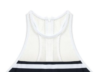 Best Swimsuits 2017/2018 : T by Alexander Wang Stripe Mesh Swim Top – Sporty chic for Super Bowl Sunday #Sh…