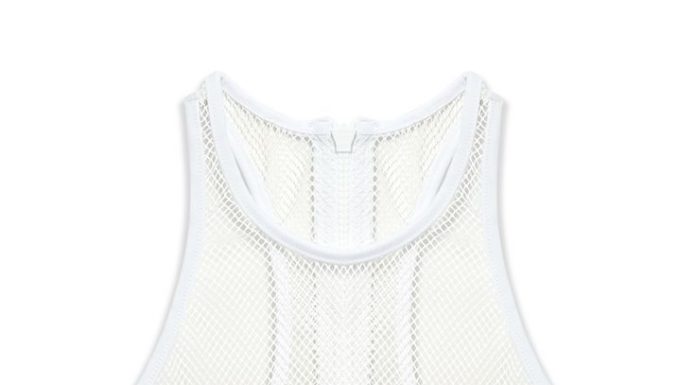 Best Swimsuits 2017/2018 : T by Alexander Wang Stripe Mesh Swim Top – Sporty chic for Super Bowl Sunday #Sh…