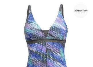 Best Swimwear 2017/2018 : Swimwear // Be beautiful on a bright sunny day with this grey and blue abstract-…