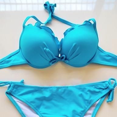 Best Swimwear 2017/2018 : Swimwear // Enjoy a lazy day at the beach together with this ruffles tie up biki…