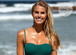 Best Swimwear 2017/2018 : Swimwear // Look absolutely mesmerizing in this deep teal lace halter swimsuit….
