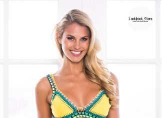 Best Swimwear 2017/2018 : Swimwear // Relax and have fun in the beach with this sexy yellow crochet elasti…