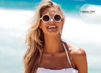 Best Swimwear 2017/2018 : Swimwear // Rock on this retro vibe white and green high-waist bikini set at the…