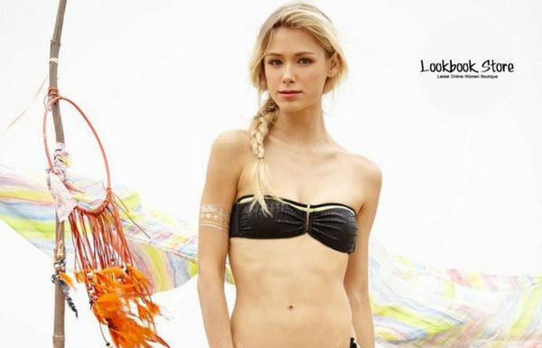 Best Swimwear 2017/2018 : Swimwear // Show off those toned body of yours by wearing this scrunch bandeau b…