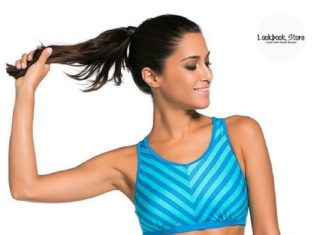 Best Swimwear 2017/2018 : Swimwear // Wear this blue striped sports bra two-piece set for a very comfy yet…