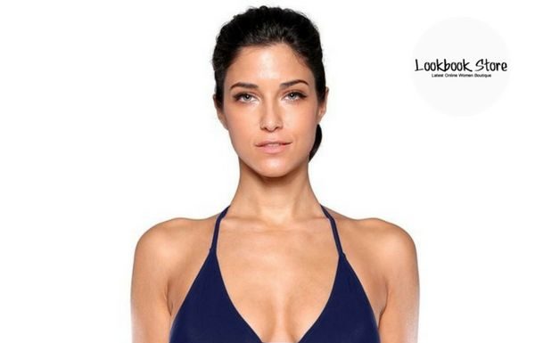 Best Swimwear 2017/2018 : Swimwear // Wear this navy strappy plunge swimsuit as you go swimming and you wi…