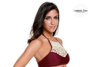 Best Swimwear 2017/2018 : Swimwear // You will fall in love with the cuteness brought by this burgundy hig…