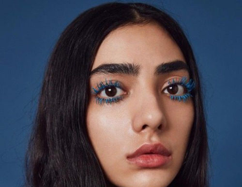 Fashion Editorial : maybelline:Our current obsession: blue lashes.