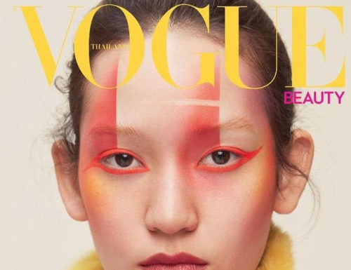 Fashion Editorial : Mona Matsuoka on the cover of Vogue Thailand March 2017