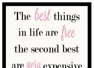 Fashion Quotes : 8×10 "The best things in life are free. . . " Coco Chanel Quote Printa…