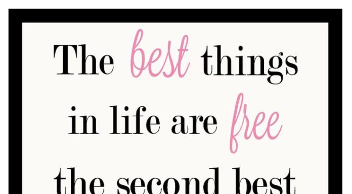 Fashion Quotes : 8×10 "The best things in life are free. . . " Coco Chanel Quote Printa…