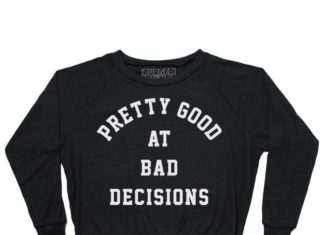 Fashion Quotes : Bad Decisions Raglan Jumper (Black)