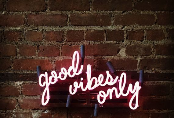 Fashion Quotes : Good Vibes Only Mounted Neon Sign, Ready-Made