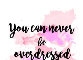 Fashion Quotes : Quote print Oscar Wilde – You can never be overdressed or overeducated – watercolor pattern fashion print