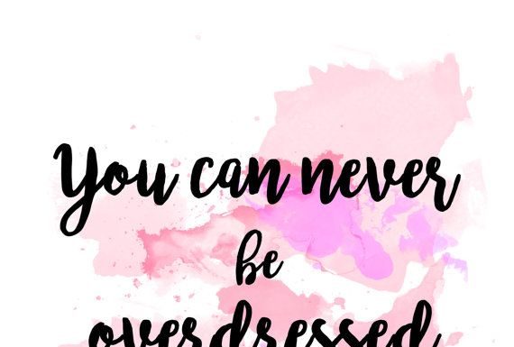 Fashion Quotes : Quote print Oscar Wilde – You can never be overdressed or overeducated – watercolor pattern fashion print
