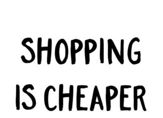 Fashion Quotes : Shopping quotes, Shopping is cheaper than therapy, prints about shopping, cute quotes, stylish print, bedroom wall art, walk in closet