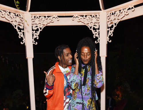 Gucci : DJ Juliana Huxtable in a Gucci Bengal printed dress with A$AP…