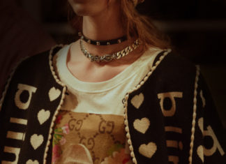 Gucci : On the #GucciCruise18 runway, a jacquard knitted jacket with…