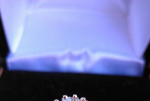 Luxury Jewelry 2017/2018 : 14k Gold 2ct Ruby Diamond Ballerina Wedding Ring PRICE REDUCED