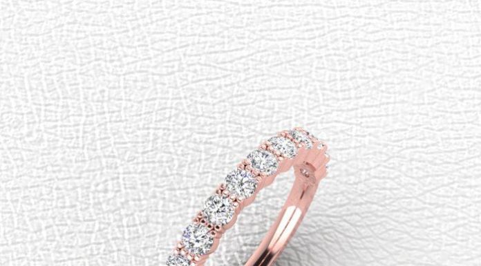 Luxury Jewelry 2017/2018 : 14K Rose gold 6 prong diamond band…