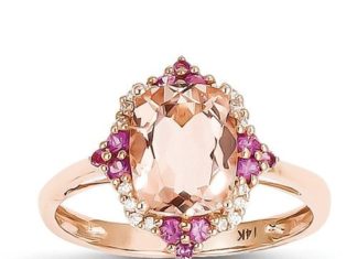Luxury Jewelry 2017/2018 : 14k Rose Gold Morganite & Diamond Ring