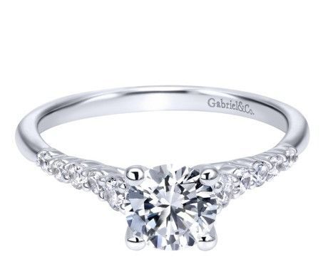 Luxury Jewelry 2017/2018 : 14K White Gold 1.01cttw Pave Set Graduated 11-Stone Round Diamond Engagement Ring