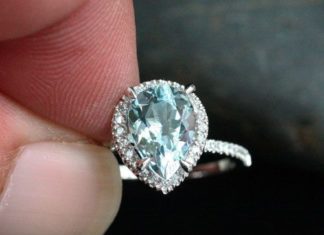 Luxury Jewelry 2017/2018 : 14k White Gold 10x7mm Aquamarine Pear and by Twoperidotbirds…