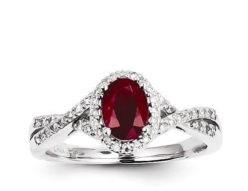Luxury Jewelry 2017/2018 : 14k White Gold Diamond & Ruby Ring