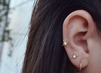 Luxury Jewelry 2017/2018 : 14kt gold and diamond Starry Night stud earring – Luna Skye…