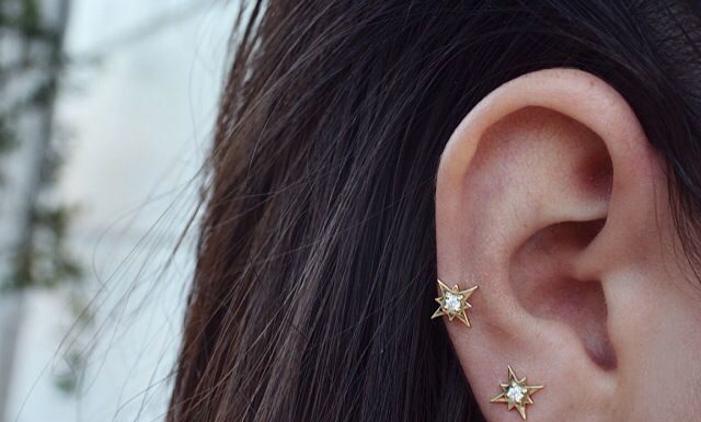 Luxury Jewelry 2017/2018 : 14kt gold and diamond Starry Night stud earring – Luna Skye…