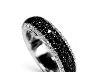 Luxury Jewelry 2017/2018 : 18CT WHITE GOLD BLACK DIAMOND RING