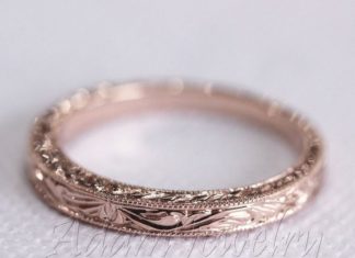 Luxury Jewelry 2017/2018 : Antique Design 14k White Gold/ Rose Gold/ Yellow Gold Band Wedding Ring/ Band/ P…