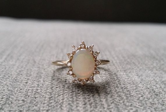 Luxury Jewelry 2017/2018 : Antique Opal Diamond Engagement Ring Edwardian Victorian! I never cared for enga…