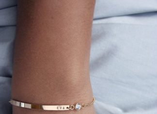 Luxury Jewelry 2017/2018 : Bar bracelet with CZ / Birthstone bracelet / Gold bar bracelet / Mom bracelet / Bridesmaid’s jewelry / Personalized bracelet / Luca Jewelry