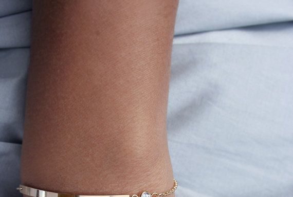 Luxury Jewelry 2017/2018 : Bar bracelet with CZ / Birthstone bracelet / Gold bar bracelet / Mom bracelet / Bridesmaid’s jewelry / Personalized bracelet / Luca Jewelry