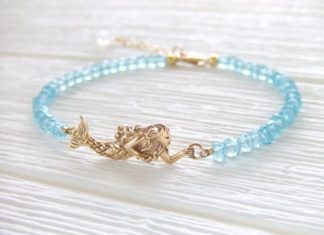 Luxury Jewelry 2017/2018 : Calypso Mermaid Jewelry bracelet in Gold-filled & Natural Bronze, Beach Gift…