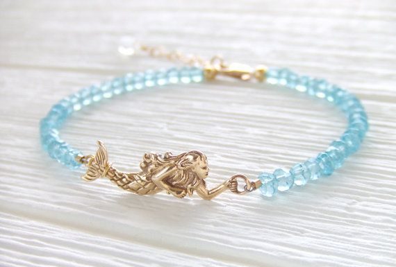 Luxury Jewelry 2017/2018 : Calypso Mermaid Jewelry bracelet in Gold-filled & Natural Bronze, Beach Gift…
