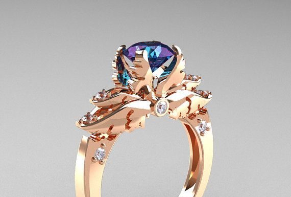 Luxury Jewelry 2017/2018 : Classic Angel 14K Rose Gold 1.0 Ct Chrysoberyl by DesignMasters