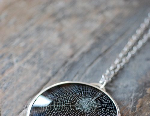 Luxury Jewelry 2017/2018 : Dollybird Preserved Spider Web Pendant 2 inch. $265.00, via Etsy….