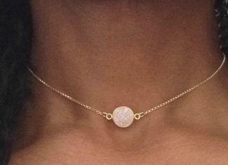 Luxury Jewelry 2017/2018 : Gold Choker Necklace Gold Druzy Necklace Gold Choker Chain White Druzy Choker Gold Collar Necklace Dainty Gold Choker Druzy Jewelry