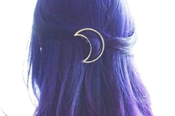Luxury Jewelry 2017/2018 : Gold Tone Crescent Moon Hair Clip Barrette